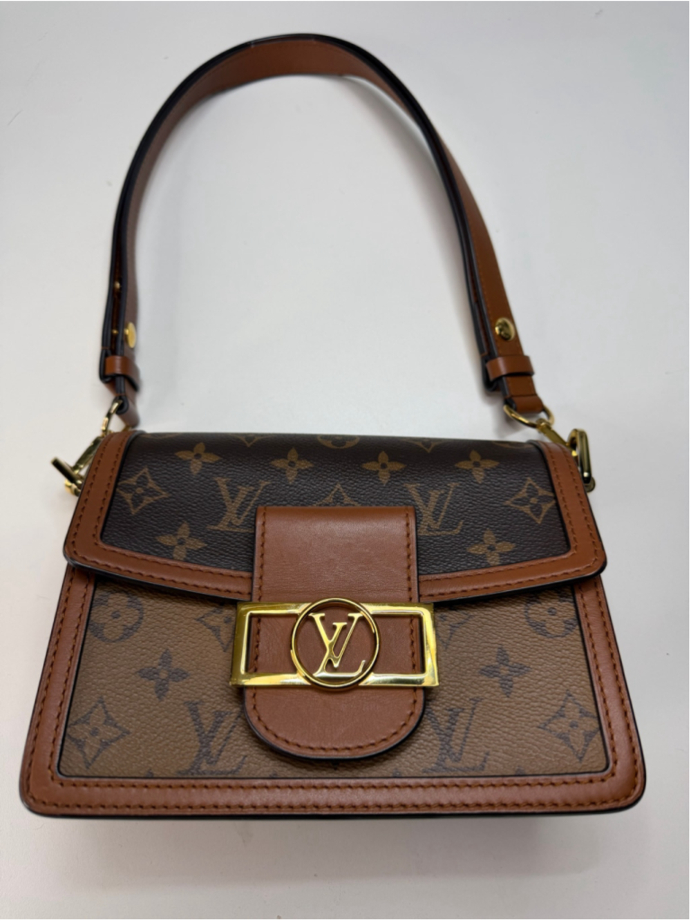 Women's Louis Vuitton Shoulder Dauphine Bag Brown Gold